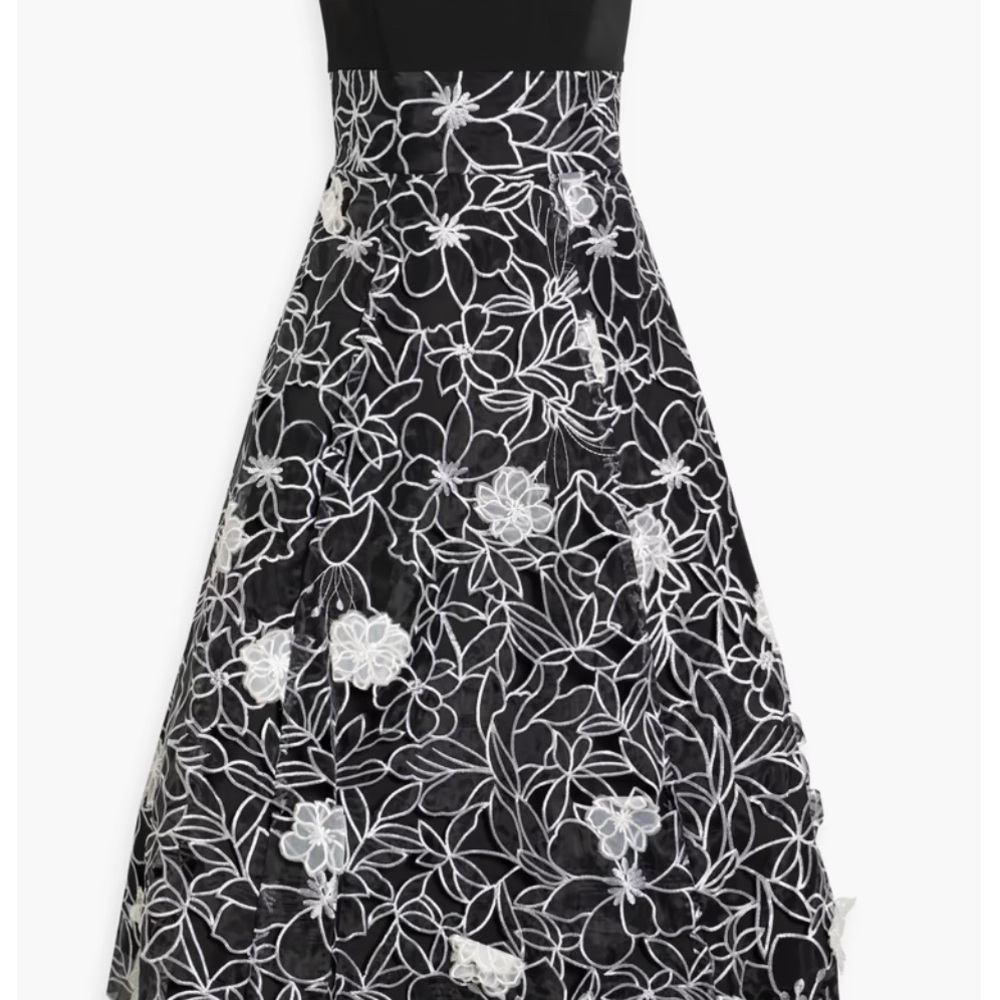 Elegant Black and White Floral Dress